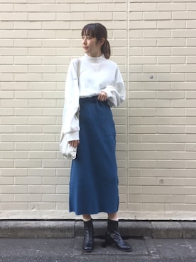 「Kastane」｜「アイテム（ブーティ）」を使った、Kawasumi  Tomomiさん（レディース・160cm）の冬コーディネート