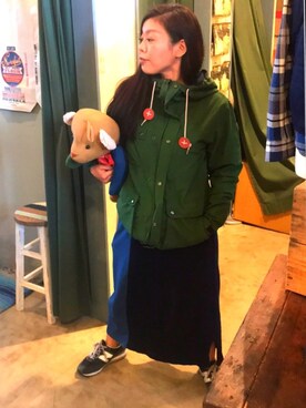 「grn」｜「アイテム（マウンテンパーカー）」を使った、かずえ【grn】さん（レディース・153cm）の秋コーディネート