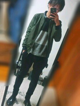 「アイテム（ブルゾン）」を使った、Lawさん（メンズ・168cm・30代）の春コーディネート