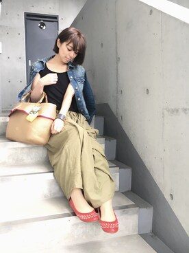 「サマンサタバサ」｜「アイテム（ジャケット/アウター）」を使った、マロンケーさん（レディース・158cm）の春コーディネート