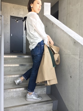 「Journal Standard TRISECT（トライセクト）のアイテム（トレンチコート）」を使った、マロンケーさん（レディース・158cm）の春コーディネート