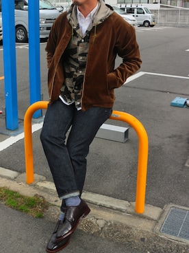 「ALDEN CORDVAN」｜ごんぞうさん（メンズ・180cm）の秋コーディネート