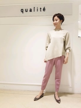 「アシメニット」｜miyoさん（レディース・164cm）の秋コーディネート