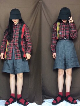 「日系极简」｜「アイテム（スラックス）」を使った、邋遢小叽さん（レディース・160cm）の秋コーディネート