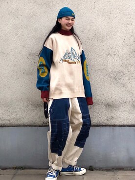 「日系极简」｜「アイテム（その他トップス）」を使った、邋遢小叽さん（レディース・160cm）の秋コーディネート