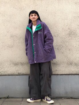 「盐系风格」｜「アイテム（その他シューズ）」を使った、邋遢小叽さん（レディース・160cm）の秋コーディネート