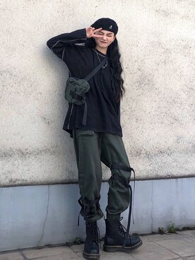 「日系极简」｜「アイテム（ブーツ）」を使った、邋遢小叽さん（レディース・160cm）の冬コーディネート