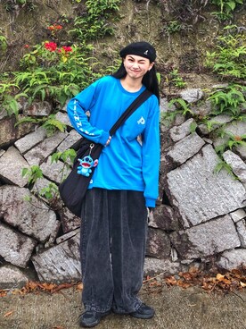 「通勤穿搭」｜「アイテム（ハンチング/ベレー帽）」を使った、邋遢小叽さん（レディース・160cm）の春コーディネート
