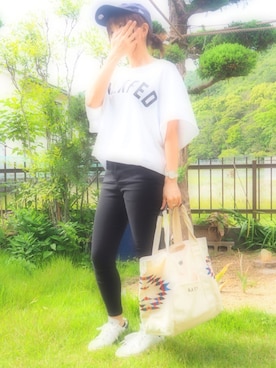 「スタンスミス」｜みゃーもさん（レディース・158cm）の夏コーディネート