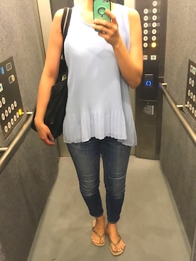 「爽やかコーデ」｜「アイテム（ビーチサンダル）」を使った、ellieさん（レディース・166cm）の夏コーディネート