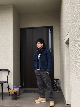 「MONKEY TIME（モンキータイム）のアイテム（デニムジャケット）」を使った、宮市 浩人さん（メンズ・167cm）の冬コーディネート