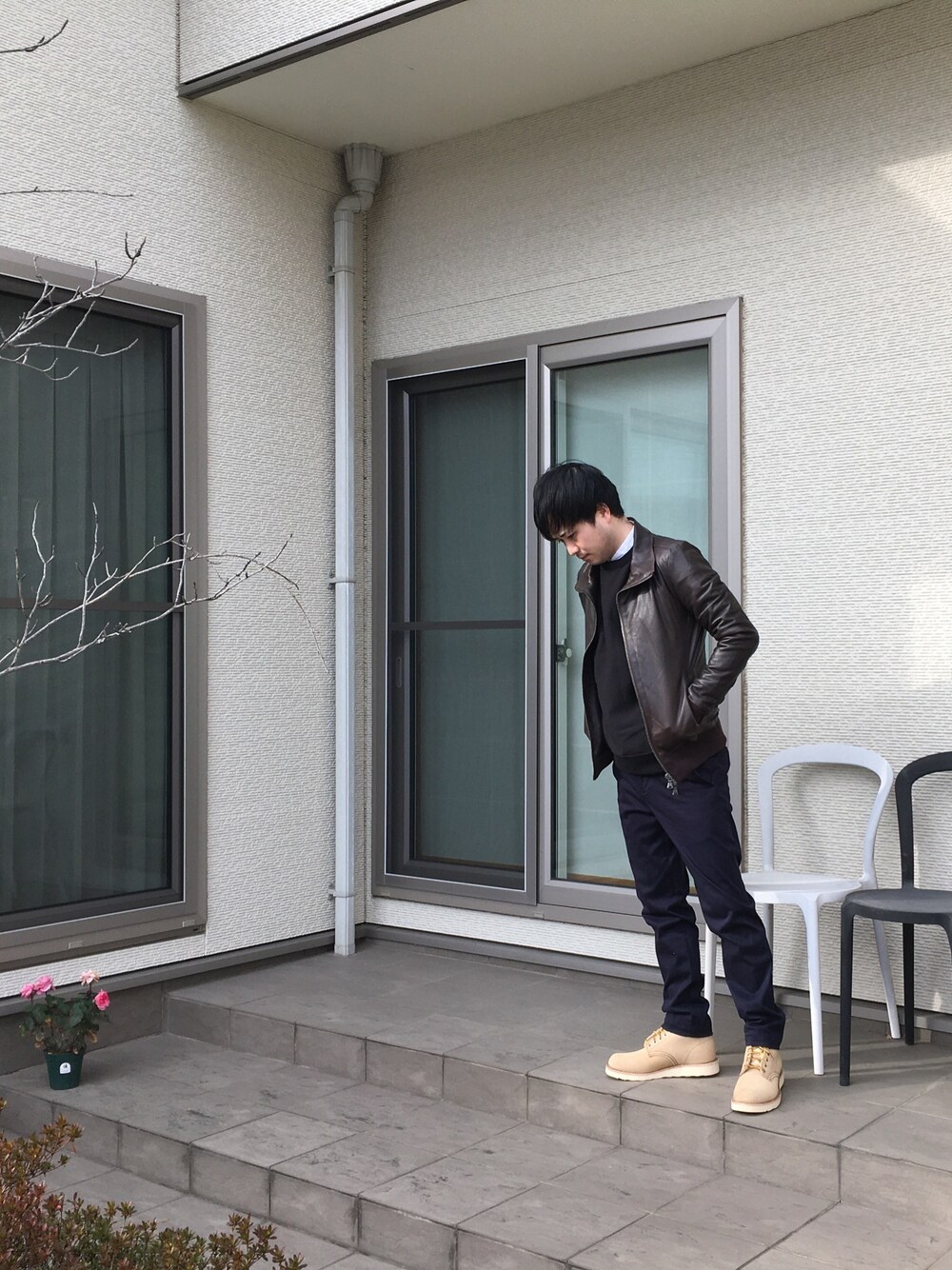 AZ jun hashimoto シワ加工 レザー ジャケット M