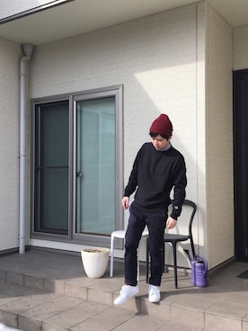 「アイテム（スウェット）」を使った、宮市 浩人さん（メンズ・167cm・30代）の秋コーディネート