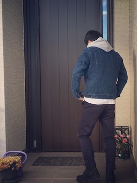 「MONKEY TIME（モンキータイム）のアイテム（デニムジャケット）」を使った、宮市 浩人さん（メンズ・167cm）の冬コーディネート