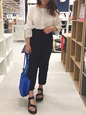 「Teva（テバ）のTeva / プラットフォーム ユニバーサル（サンダル）」を使った、蝉Semiさん（レディース・153cm）の夏コーディネート