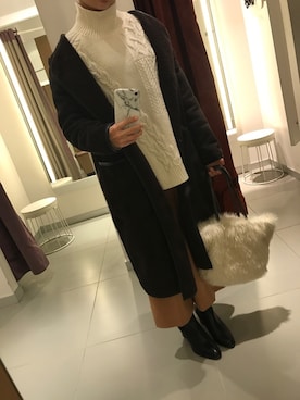 「UNTITLED（アンタイトル）のアイテム（ブーツ）」を使った、heismxxeさん（レディース・152cm）の冬コーディネート