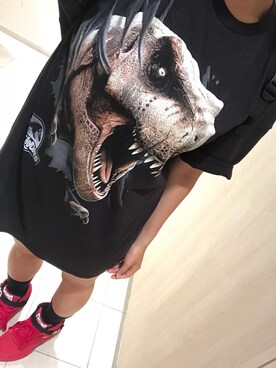 「古着好きな人と繋がりたい」｜「アイテム（シャツワンピース）」を使った、にゃむにゃむあゆたむさん（レディース・163cm）の夏コーディネート