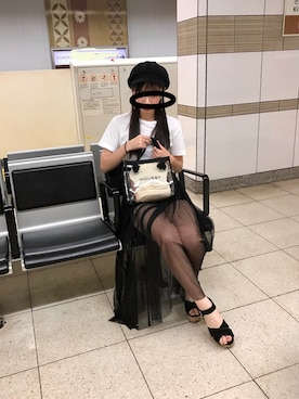 「MOUSSY（マウジー）のアイテム（トートバッグ、その他）」を使った、ちょぬさん（レディース・162cm）の夏コーディネート