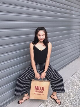 「sivirのアイテム（キャミソール、ブラック系）」を使った、_kiki.wang_さん（レディース・160cm）の秋コーディネート