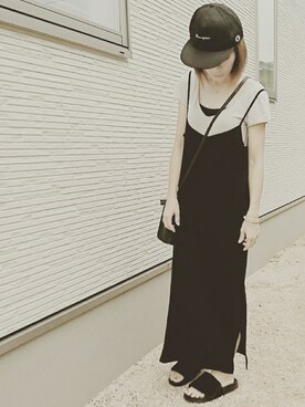 「INGNI（イング）のアイテム（つなぎ/オールインワン）」を使った、ちーちゃんさん（レディース・153cm）の秋コーディネート
