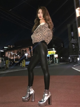 「ESPERANZA（エスペランサ）のアイテム（ブーティ）」を使った、RUKAさん（レディース・155cm）の秋コーディネート