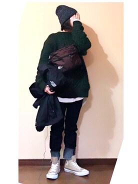 「2018マイベストコーデ」｜「アイテム（マウンテンパーカー）」を使った、keroyonさん（レディース・157cm）の冬コーディネート