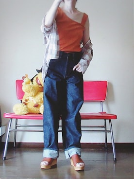 「OZOC（オゾック）のアイテム（タンクトップ）」を使った、keroyonさん（レディース・157cm）の夏コーディネート