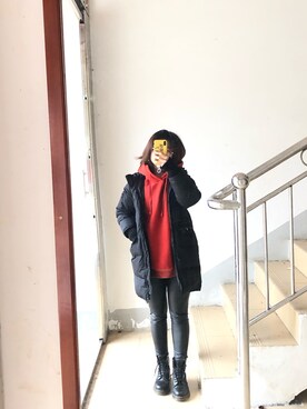 「爬山」｜Miaa酱さん（レディース・147cm）の冬コーディネート