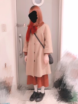 「MACPHEE（マカフィー）のアイテム（ジャケット/アウター、ベージュ系）」を使った、🍵さん（レディース・153cm）の冬コーディネート