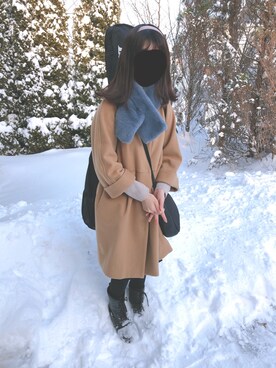 「MACPHEE（マカフィー）のアイテム（ジャケット/アウター、ベージュ系）」を使った、🍵さん（レディース・153cm）の冬コーディネート
