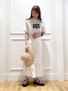 「アパートバイローリーズ」｜「アイテム（帽子）」を使った、yurinaさん（レディース・164cm）の春コーディネート
