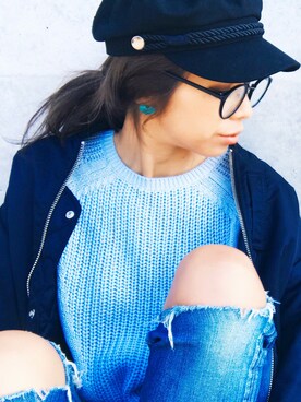 「SLY（スライ）のアイテム（キャスケット）」を使った、ｋａｎａさん（レディース・166cm）の冬コーディネート