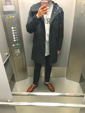 「フレッドペリー」｜「アイテム（モッズコート）」を使った、keiさん（メンズ・184cm）の秋コーディネート
