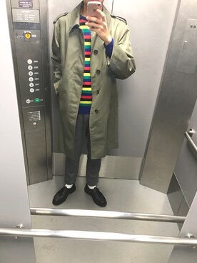 「フランス軍」｜「アイテム（トレンチコート）」を使った、keiさん（メンズ・184cm）の秋コーディネート