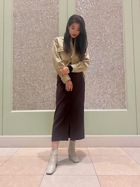 「BEAUTY&YOUTH UNITED ARROWS（ビューティーアンドユースユナイテッドアローズ）のアイテム（ブーツ）」を使った、miyamotoさん（レディース・164cm）の秋コーディネート