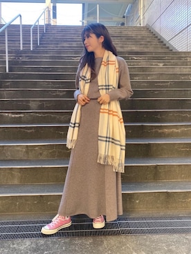 「Johnstons of Elgin（ジョンストンズオブエルガン）のアイテム」を使った、miyamotoさん（レディース・164cm）の秋コーディネート