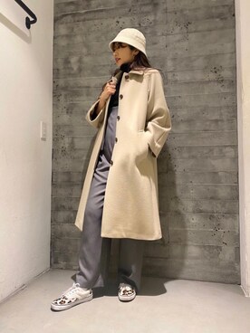 「united arrows」｜「アイテム（ステンカラーコート）」を使った、miyamotoさん（レディース・164cm）の秋コーディネート