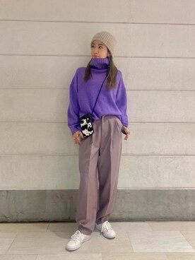 「united arrows」｜「アイテム（財布/小物）」を使った、miyamotoさん（レディース・164cm）の秋コーディネート