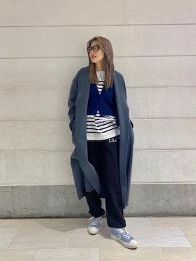 「united arrows」｜「アイテム（スウェットパンツ）」を使った、miyamotoさん（レディース・164cm）の冬コーディネート