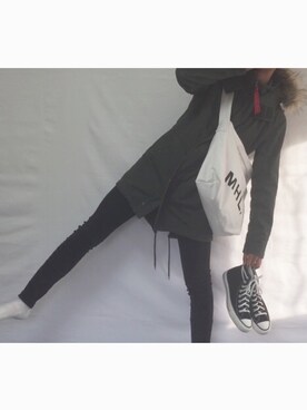 「MHL.」｜「アイテム（モッズコート）」を使った、ZENさん（メンズ・170cm）の春コーディネート