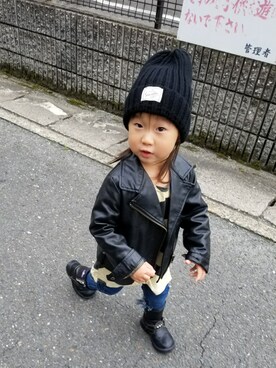 「OSHKOSH（オシュコシュ）のアイテム（ブーツ）」を使った、jueru♡さん（キッズ・90cm）の春コーディネート