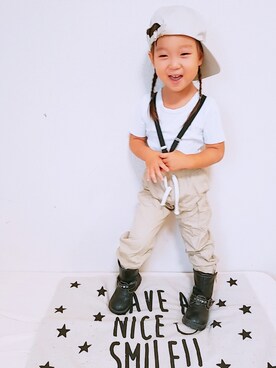 「OSHKOSH（オシュコシュ）のアイテム（ブーツ）」を使った、jueru♡さん（キッズ・90cm）の夏コーディネート