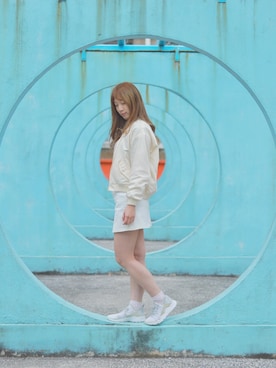 「MONKI（モンキ）のアイテム（スタジャン）」を使った、Claudia❄️さん（レディース・165cm）の春コーディネート