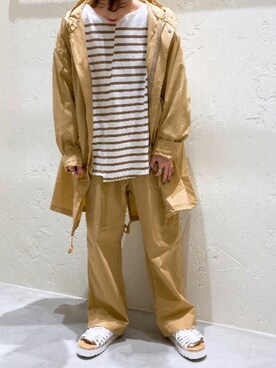 「ニコアンド」｜「アイテム（ミリタリージャケット）」を使った、しぶりかさん（レディース・157cm）の春コーディネート