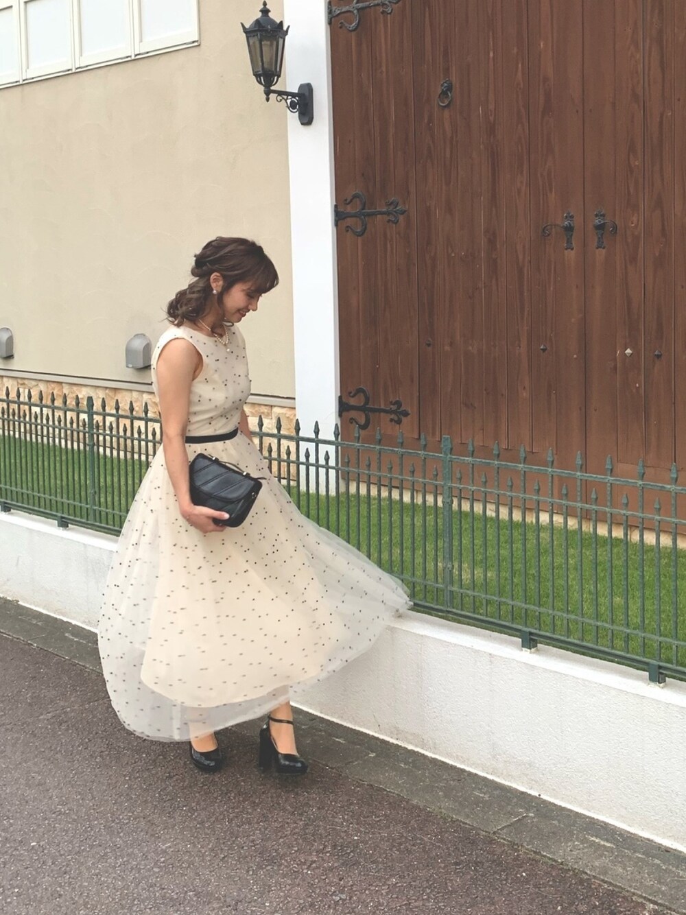 「ドレス、エイミーイストワール、結婚式」｜「eimy istoireのアイテム（ドレス、ベージュ系）」を使った、# yuiさん（レディース・154cm）の秋コーディネートの1枚目の写真