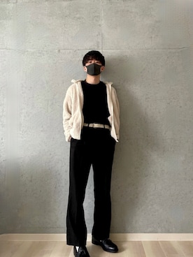 「UNIQLO（ユニクロ）のエアリズムコットンオーバーサイズTシャツ（5分袖）（Tシャツ/カットソー）」を使った、KeNtaさん（メンズ・170cm）の春コーディネート