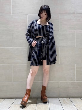 「REDYAZEL（レディアゼル）のアイテム（ジャケット/アウター）」を使った、rihoさん（レディース・153cm）の秋コーディネート