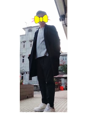 「IZZUE（イズゥー）のアイテム」を使った、Kim Ngさん（メンズ・170cm）の冬コーディネート