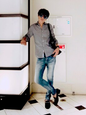 「GOSTAR DE FUGA（ゴスタール ジフーガ）のアイテム（パンツ）」を使った、kenichiさん（メンズ・175cm）の夏コーディネート