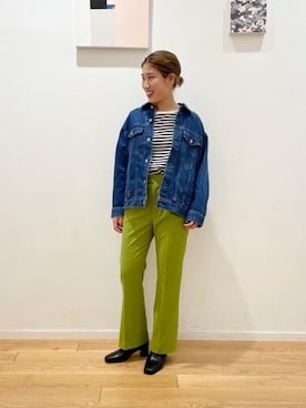 「Tシャツ/カットソー」｜「アイテム（デニムジャケット）」を使った、sato_yさん（レディース・160cm）の秋コーディネート